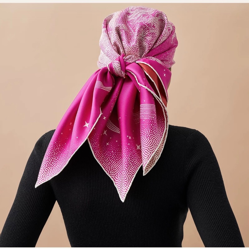 Hermès Claire de Lune 90 月光飛馬雙面絲巾-4