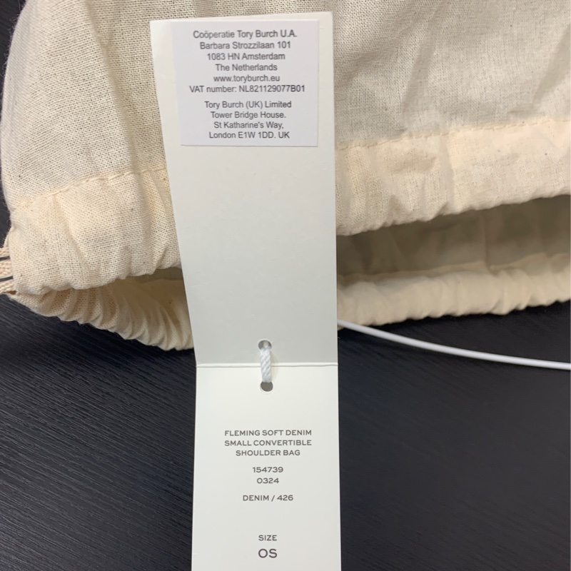 全新TORY BURCH Fleming 小號單寧菱形褶襉浮雕雙TLogo 單肩手提斜挎包-10