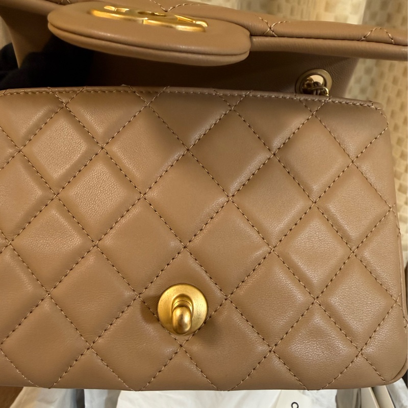 閒置新Chanel 霧金鏈coco奶茶 金球 方胖 香奈兒-12