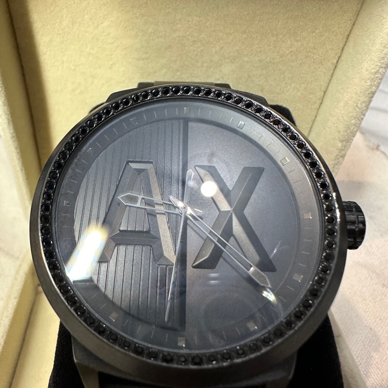 armani Exchange黑鑽男錶-8