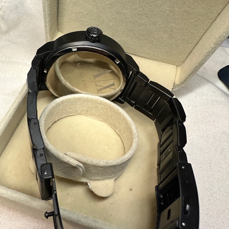 armani Exchange黑鑽男錶-13