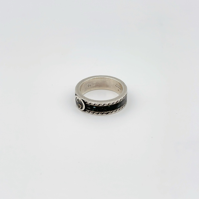 GUCCI 925純銀戒指INTERLOCKING G 系列兩件組 （16/18號）-14