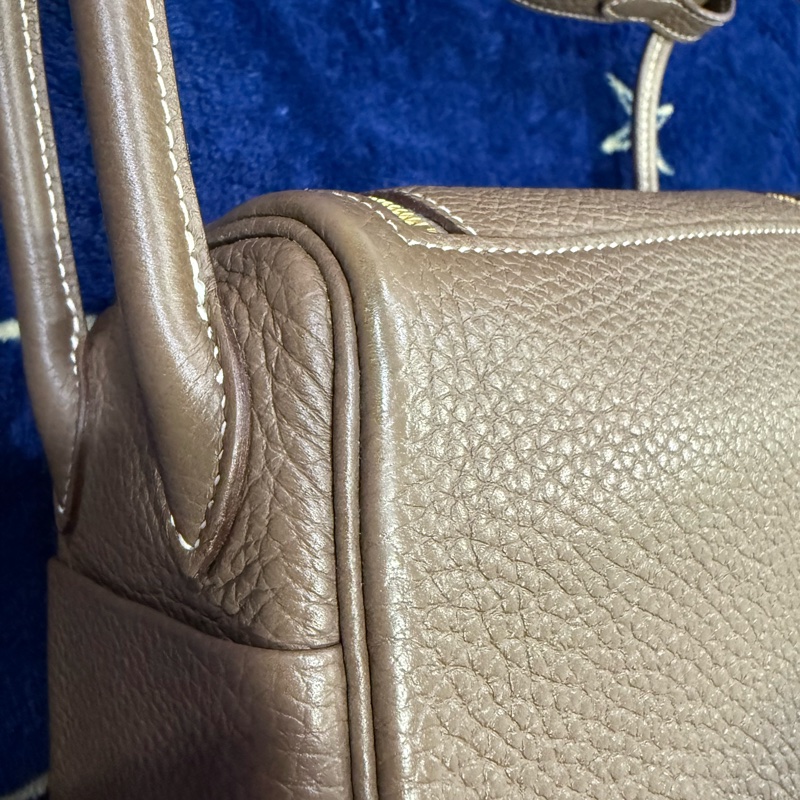 愛馬仕 mini Lindy大象灰金釦 U刻 金剛色 灰金minilindy-11