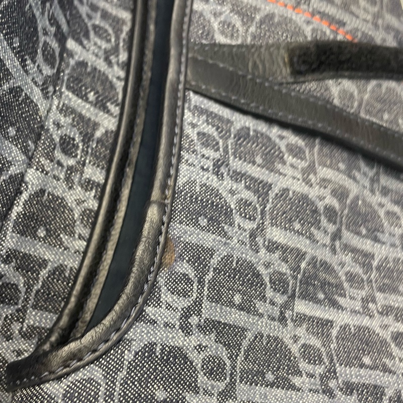 ▪️富貴選物FUGUEI▪️DIOR 海盜爺 飛行員系列 深藍色老花馬鞍包 銀釦-12