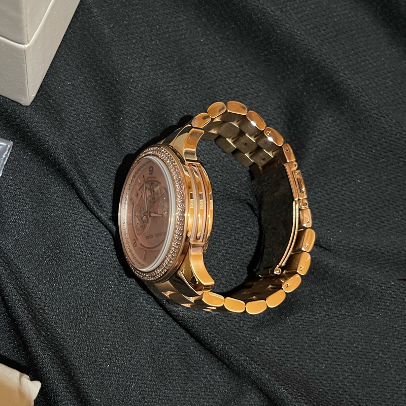 Michael Kors 玫瑰金鑽錶MK-21