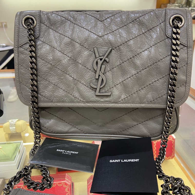 Saint Laurent YSL niki灰色中號-0