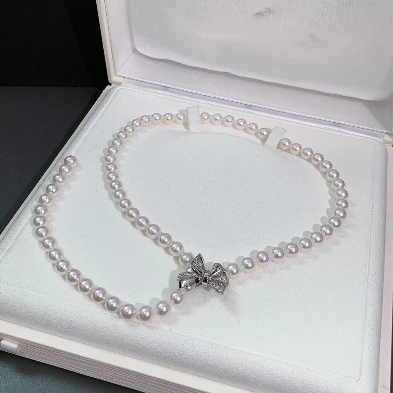 mikimoto禦木本蝴蝶扣珍珠項鍊手鍊 釦子可以打開調整長度-6