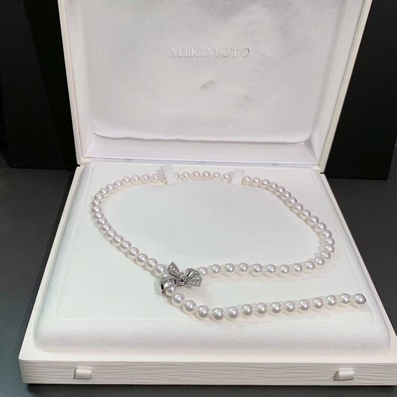 mikimoto禦木本蝴蝶扣珍珠項鍊手鍊 釦子可以打開調整長度-8