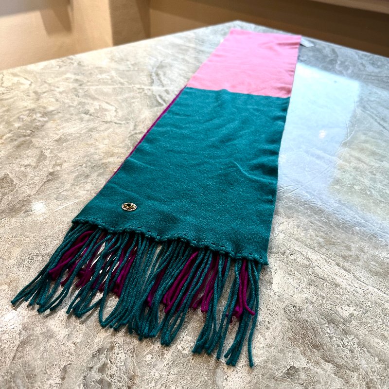 【美收精品】Chanel 拼接三色羊毛圍巾 88-950-1