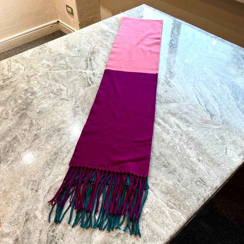 【美收精品】Chanel 拼接三色羊毛圍巾 88-950-2