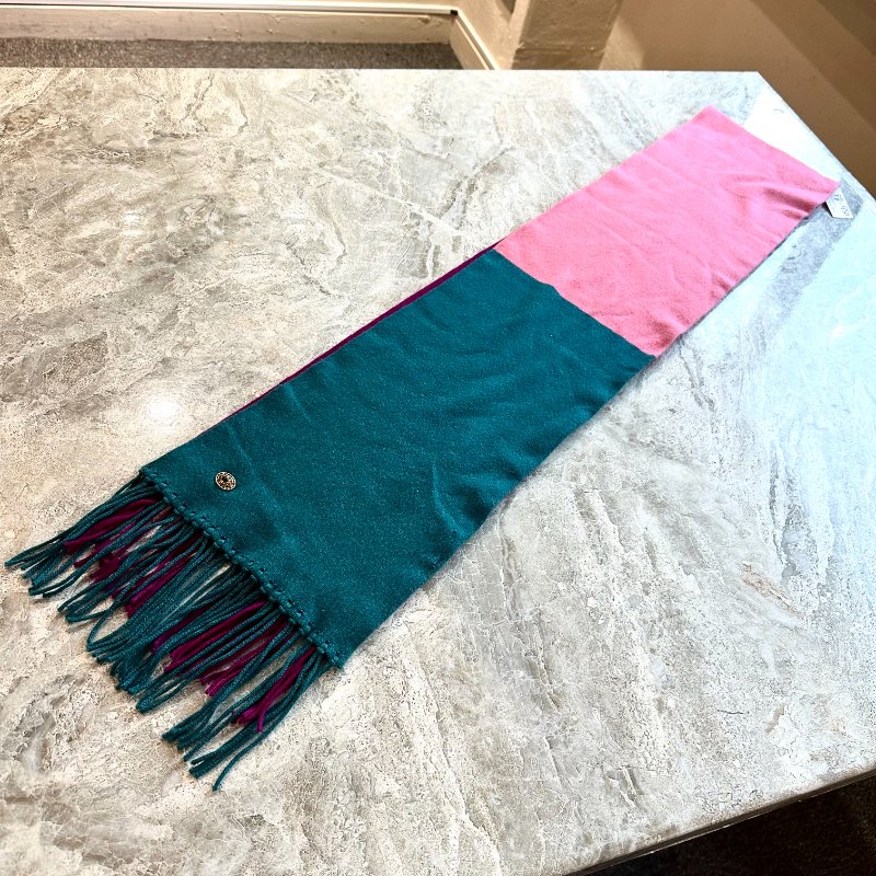 【美收精品】Chanel 拼接三色羊毛圍巾 88-950-3