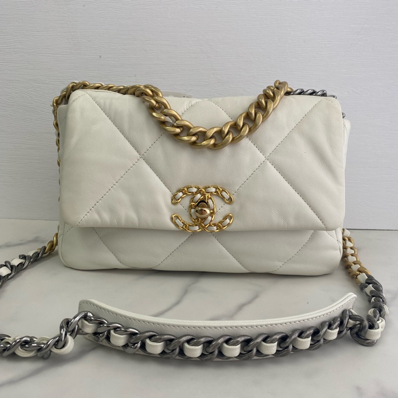 香奈兒 chanel 19 AS1160 白色 小號-2