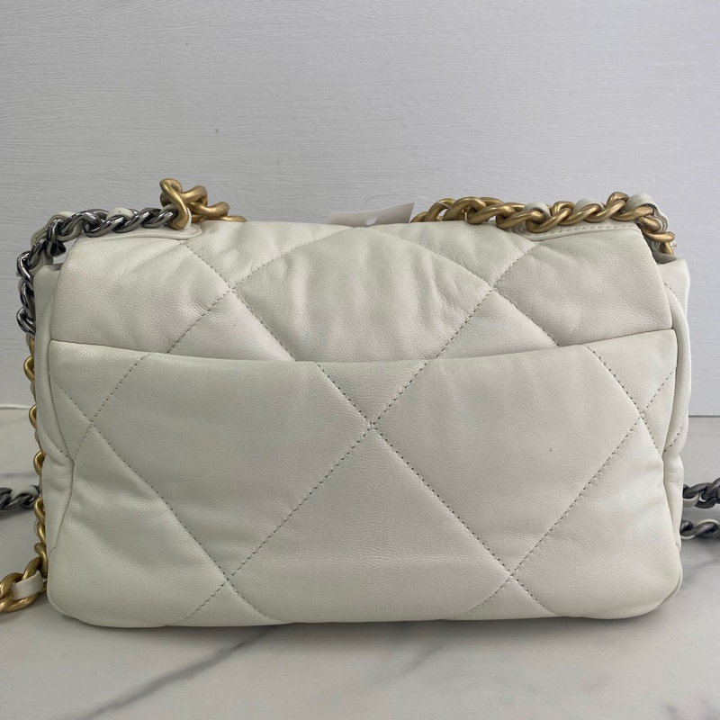 香奈兒 chanel 19 AS1160 白色 小號-5