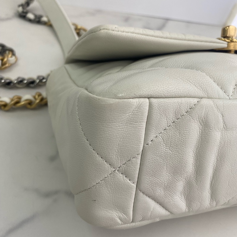 香奈兒 chanel 19 AS1160 白色 小號-6