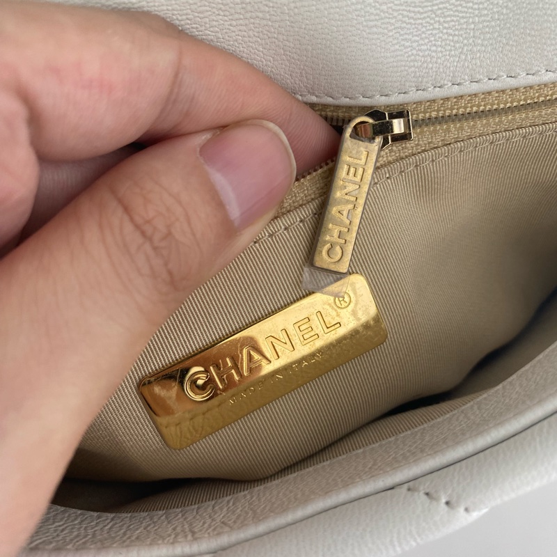 香奈兒 chanel 19 AS1160 白色 小號-10