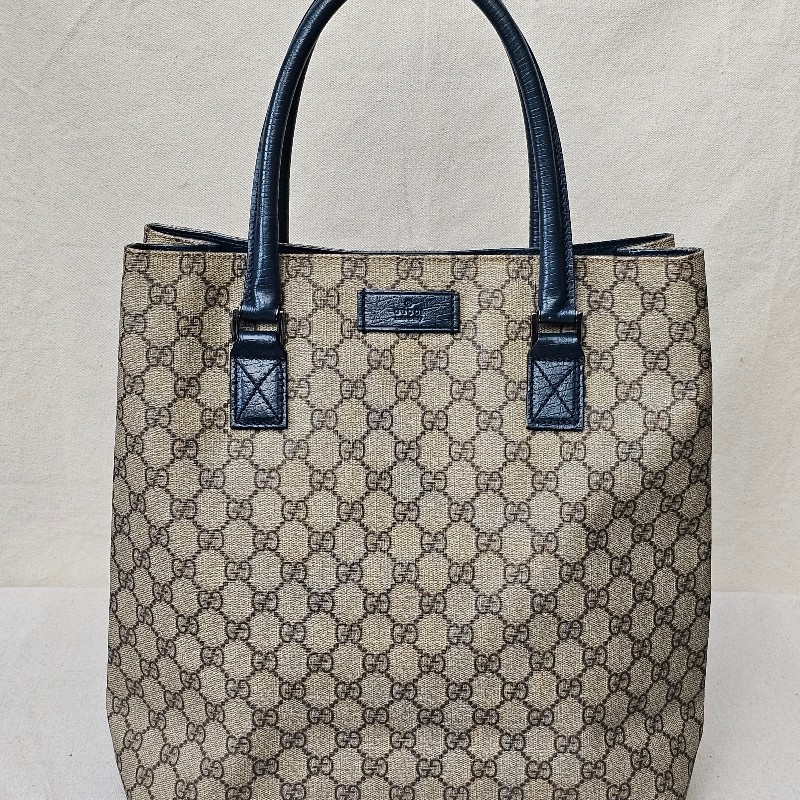 GUCCI GG Tote 防水皮革材質 藏青色老花提包-1