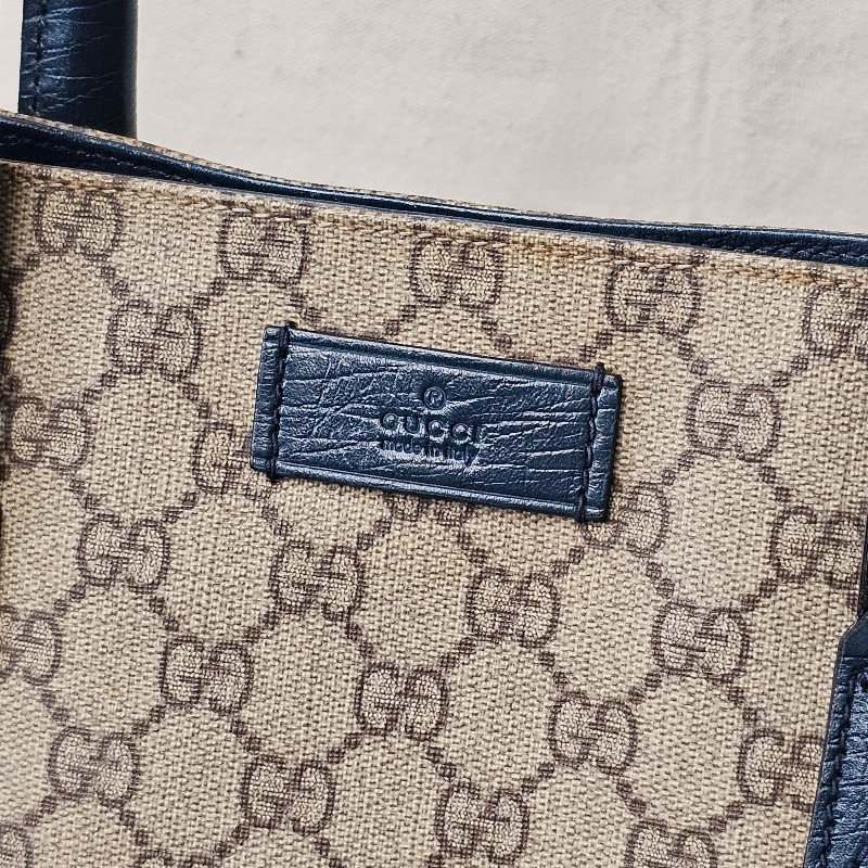 GUCCI GG Tote 防水皮革材質 藏青色老花提包-2