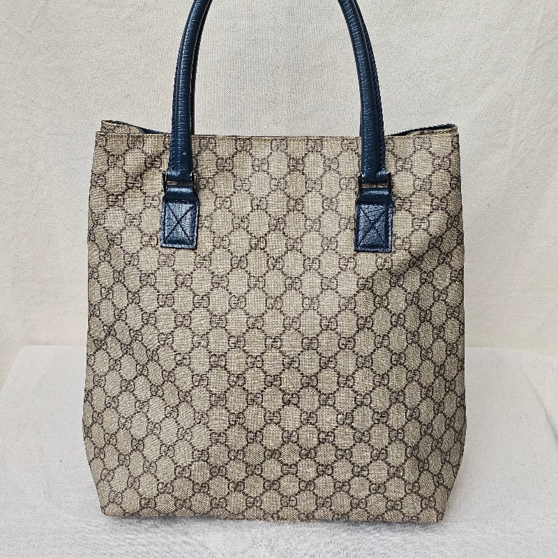 GUCCI GG Tote 防水皮革材質 藏青色老花提包-8