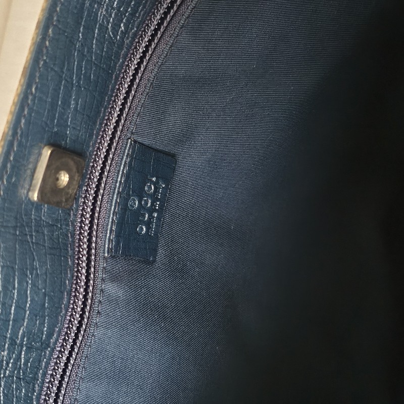 GUCCI GG Tote 防水皮革材質 藏青色老花提包-10