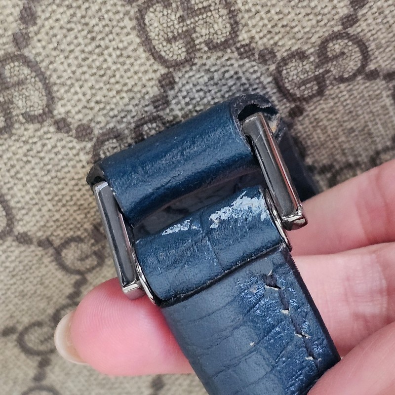 GUCCI GG Tote 防水皮革材質 藏青色老花提包-16