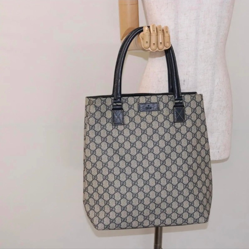GUCCI GG Tote 防水皮革材質 藏青色老花提包-0
