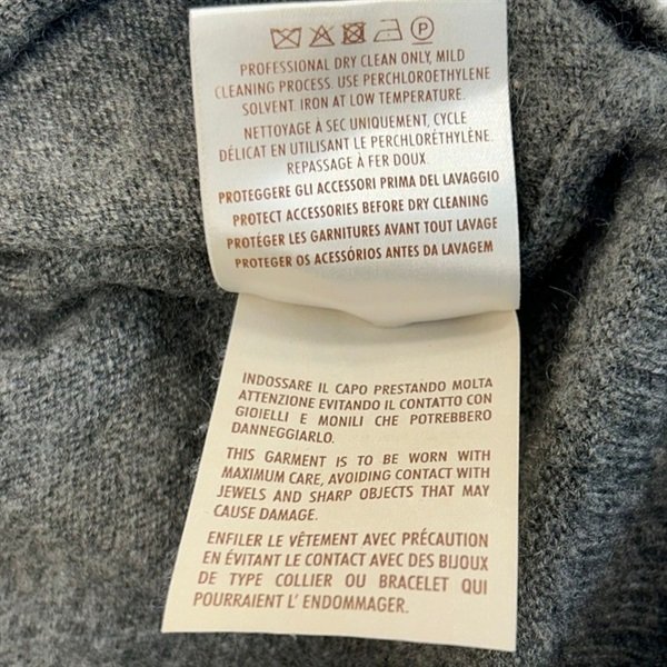 九成新 GUCCI 灰色 喀什米爾 V領 針織 短袖上衣 T-Shirt Xs-8