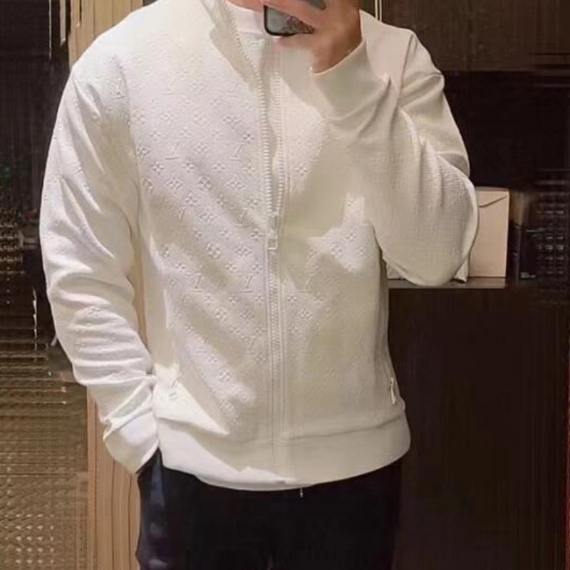 五折出清❗️Lv白色滿版Logo運動外套❗️精品外套百搭好看🤩-5