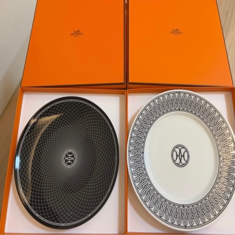 Hermes 全新 2號H Deco甜點餐盤2個