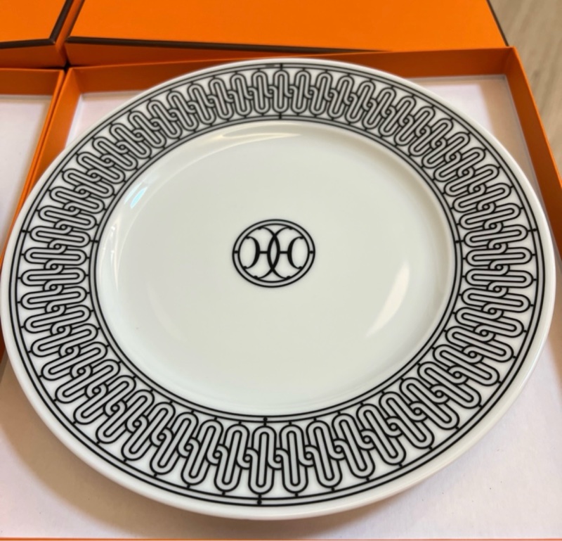 Hermes 全新 2號H Deco甜點餐盤2個-2