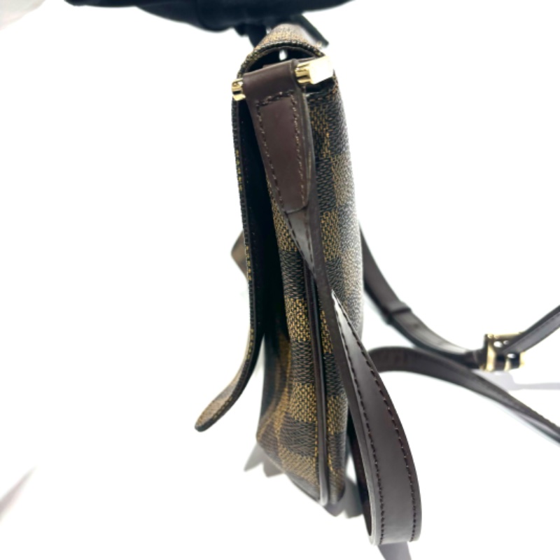 【美收精品】LOUIS VUITTON 9成新 Musette Tango 長款肩帶 烏黑色棋盤格 肩包 PVC 真皮 棕色 88-980-4