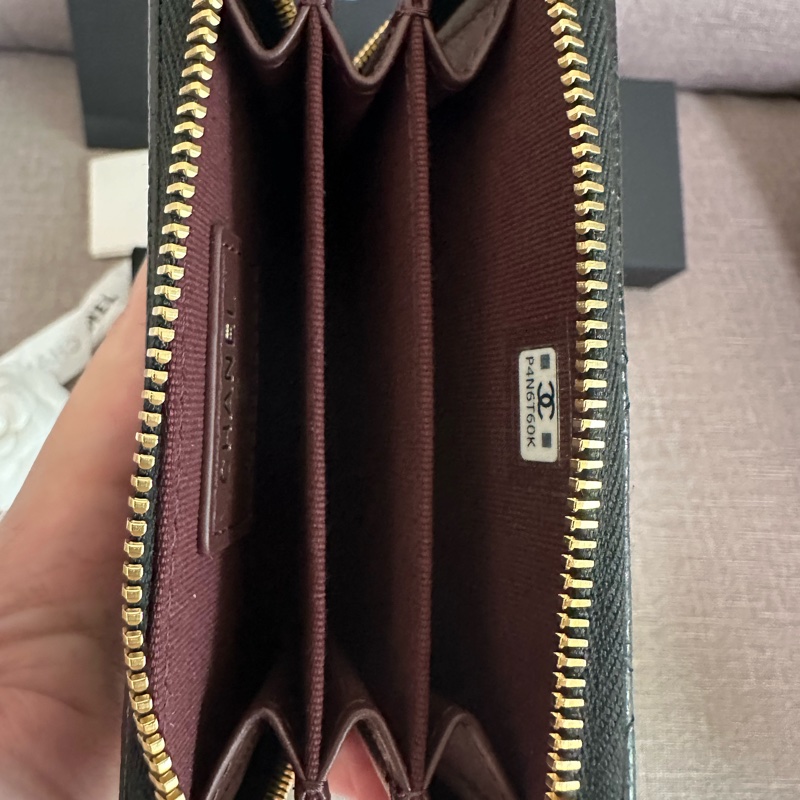 💖Chanel 拉鍊零錢包 💖 黑金牛 全新全配-4