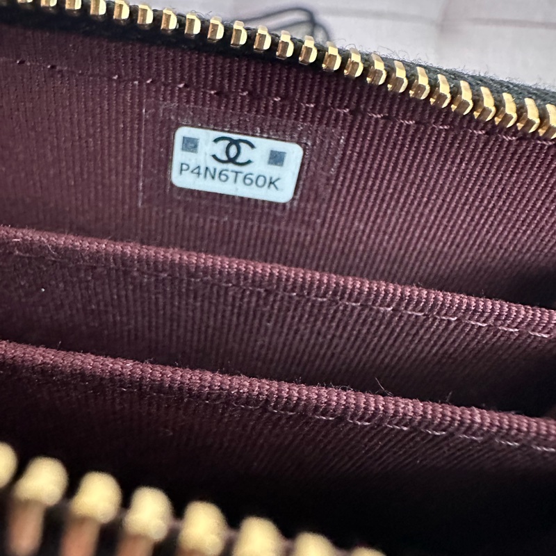 💖Chanel 拉鍊零錢包 💖 黑金牛 全新全配-5