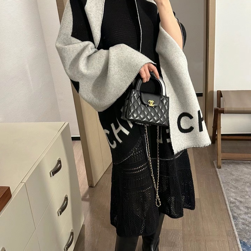 Chanel 香奈兒 爆款 熊貓拼色 圍巾 披肩-0
