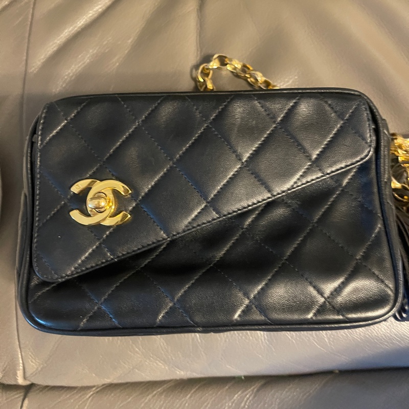 二手Chanel 香奈兒雕花鏈流蘇相機包-0