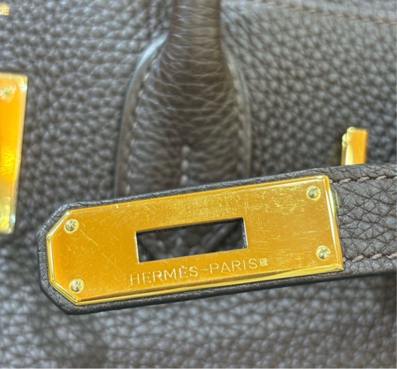 Hermes 深巧克力色Togo皮金釦鉑金Birkin 30 口N刻-30