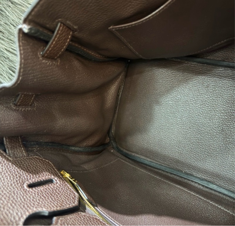 Hermes 深巧克力色Togo皮金釦鉑金Birkin 30 口N刻-37