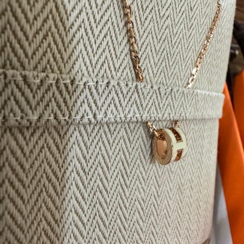 💖 Hermes mini Pop H 項鍊 (全新)💖 白玫瑰金-2