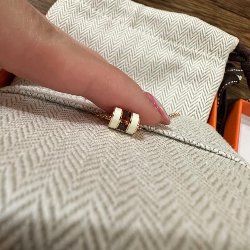 💖 Hermes mini Pop H 項鍊 (全新)💖 白玫瑰金-3