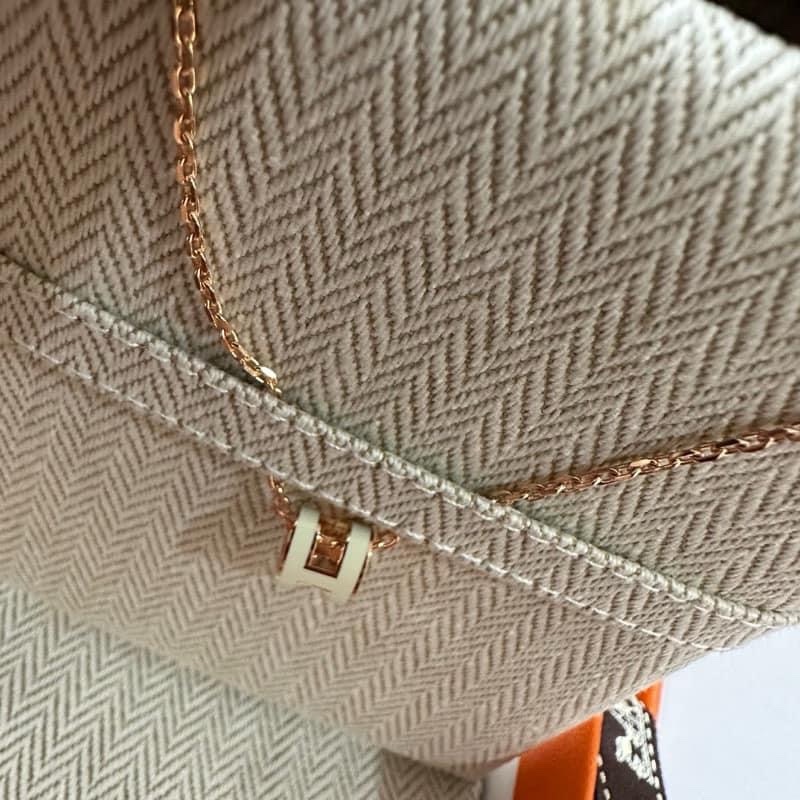 💖 Hermes mini Pop H 項鍊 (全新)💖 白玫瑰金-4