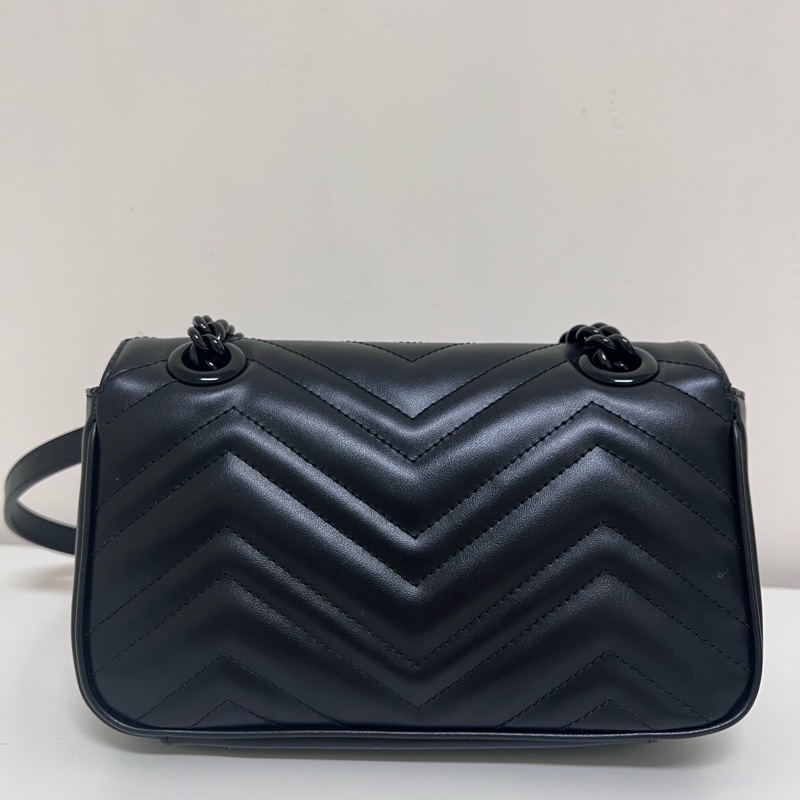 Gucci Marmont 22 so black 黑武士鏈條包-6