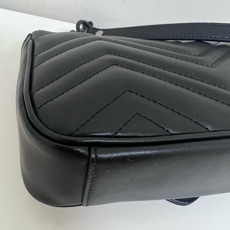 Gucci Marmont 22 so black 黑武士鏈條包-8