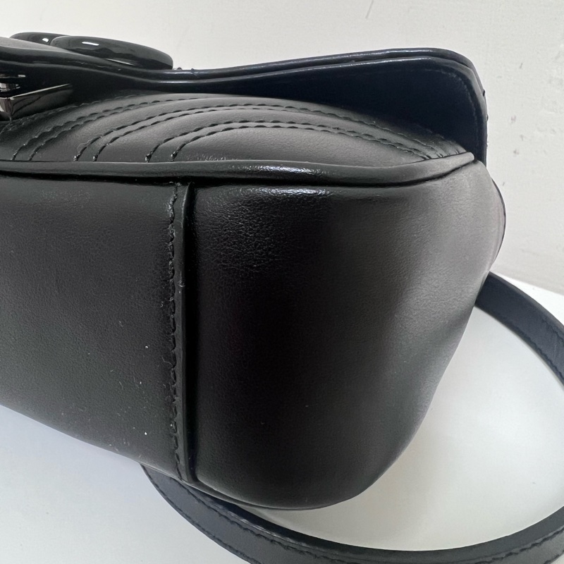 Gucci Marmont 22 so black 黑武士鏈條包-9