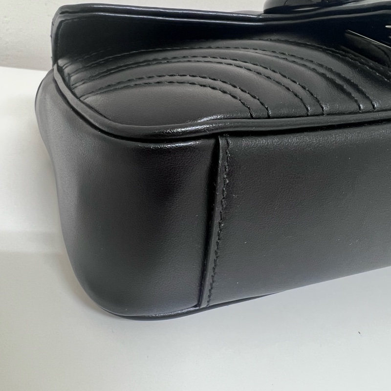 Gucci Marmont 22 so black 黑武士鏈條包-10