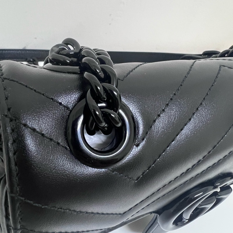 Gucci Marmont 22 so black 黑武士鏈條包-13