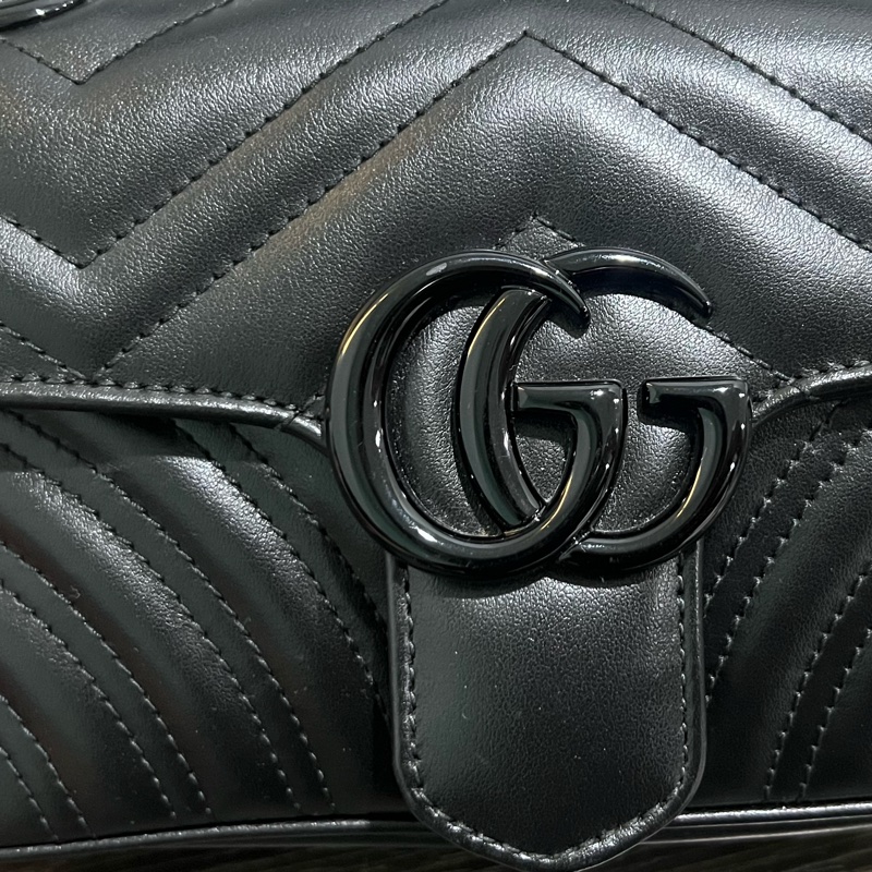 Gucci Marmont 22 so black 黑武士鏈條包-21