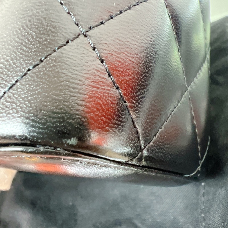 Chanel vanity 油臘皮黑金雙鏈條盒子/化妝包-4