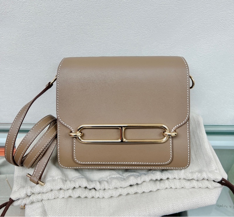 Hermes mini roulis 大象灰淡金豬鼻子斜背包-0