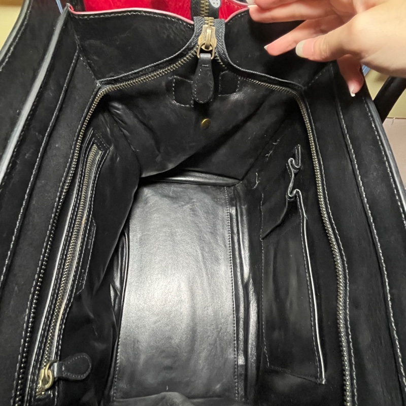 可議價 只想出清 Celine 囧臉包 mini 馬毛加麂皮拼接款 閒置品 大膽撞色-17