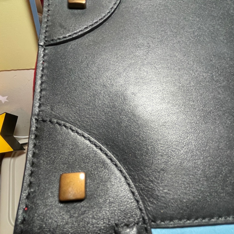 可議價 只想出清 Celine 囧臉包 mini 馬毛加麂皮拼接款 閒置品 大膽撞色-24