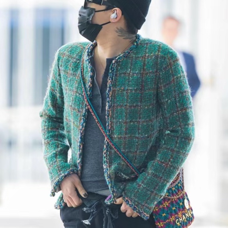 ‎☺︎ CHANEL 綠毛呢金絲線mini cf 工藝Tweed🪩GD權志龍同款系列-0